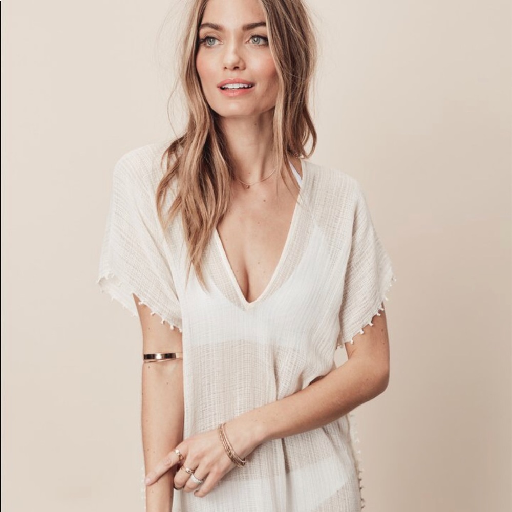 LOVE STITCH NATURAL COVER UP MAXI DRESS - Picture 5 of 6